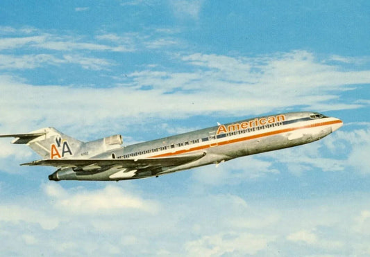 American Airlines Boeing 727 Jet Plane Vintage Retro Picture Keychain