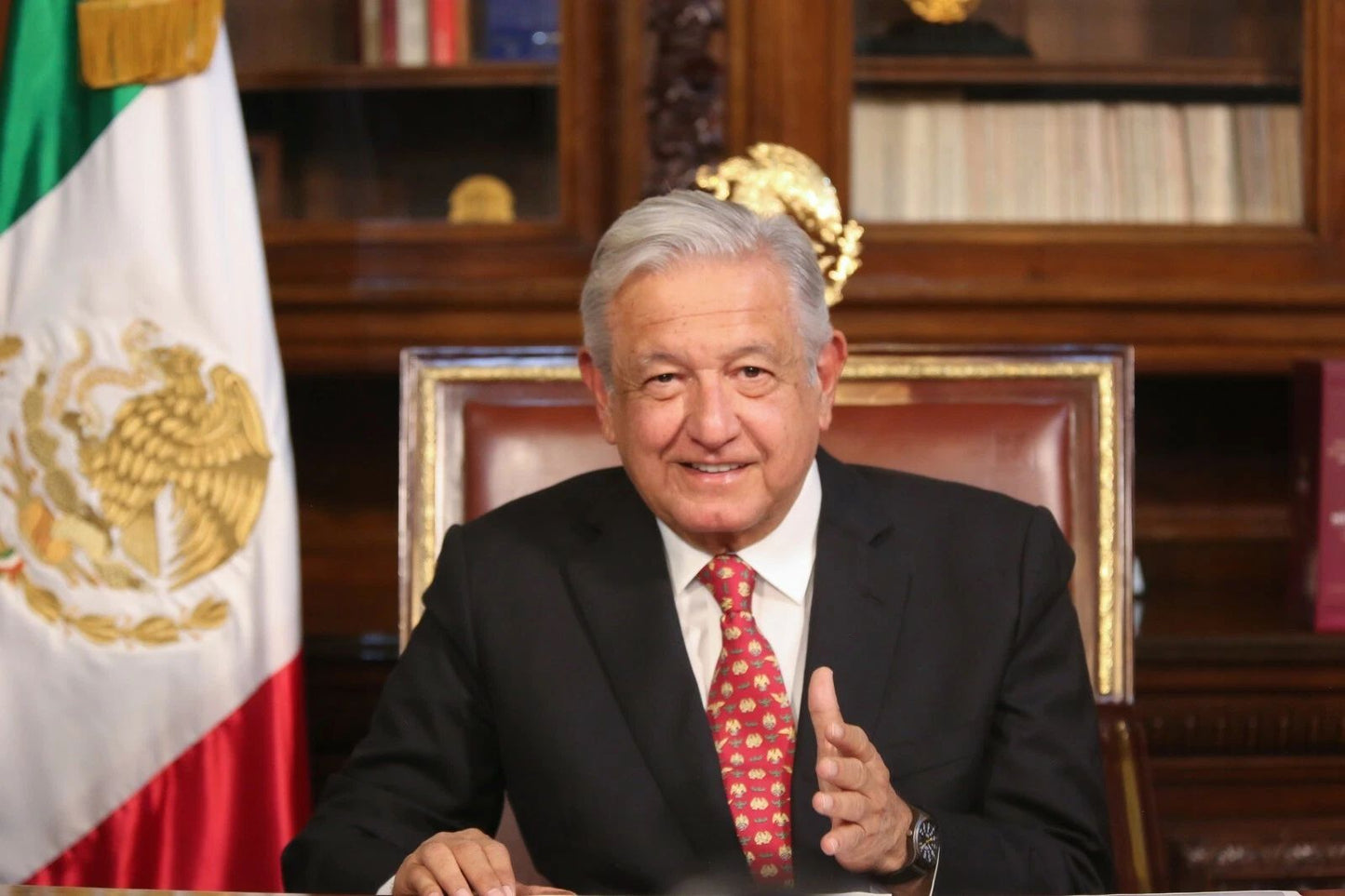 Andres Manuel Lopez Obrador Mexico President & Flag Keychain Picture Keychain Print