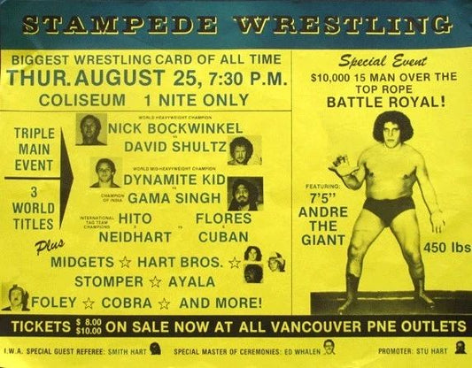 Andre The Giant Poster Photo Wrestling Picture Wwf Nick Bockwinkel