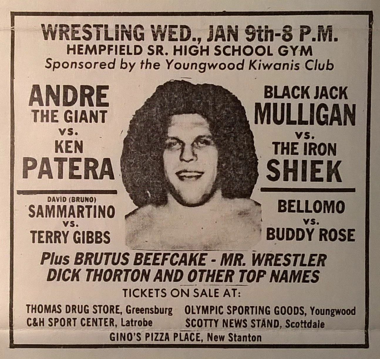 Andre The Giant Vs Ken Patera Magnet Wrestling Picture Wwf Wide Border