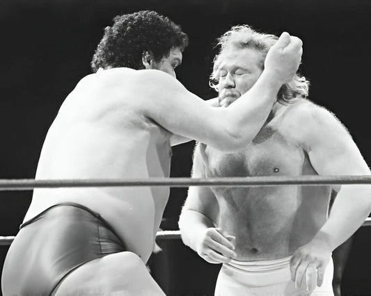 Andre The Giant Vs Big John Studd Photo Wrestling Picture Wwf Bw