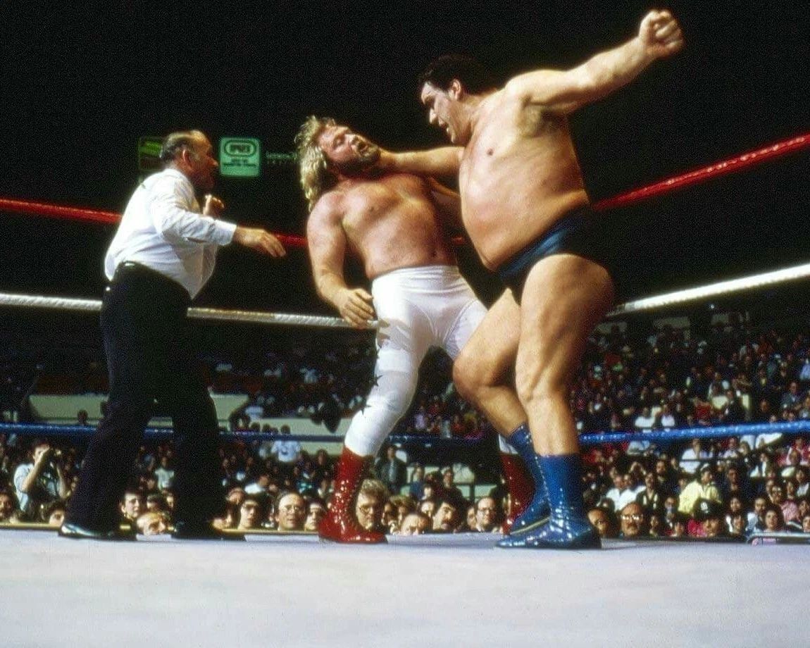 Andre The Giant Vs Big John Studd Keychain Wrestling Picture Wwf