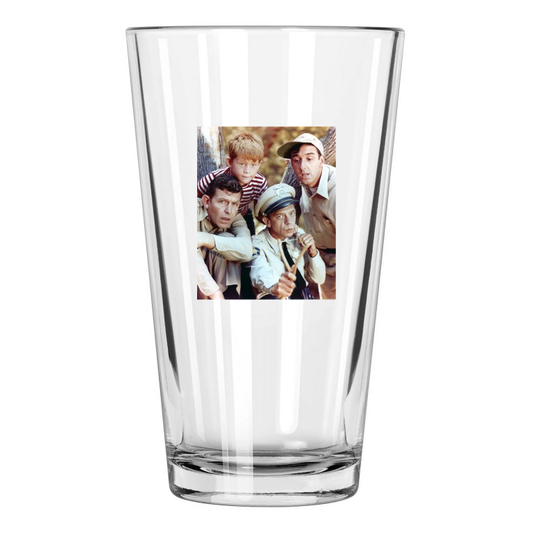 Andy Griffith, Barney Fife, Opie And Goober Pyle Tv Show Pint Beer Glass
