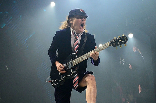 Angus Young Guitarist From Ac Dc Rock Band Picture Keychain Print