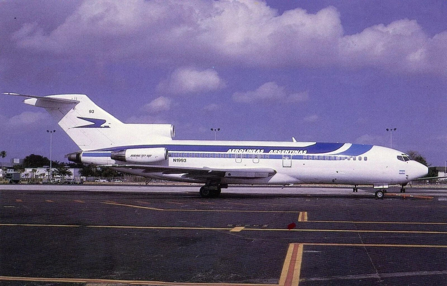 Argentina Airlines Aerolineas Argentinas B727 100 Retro Picture Keychain