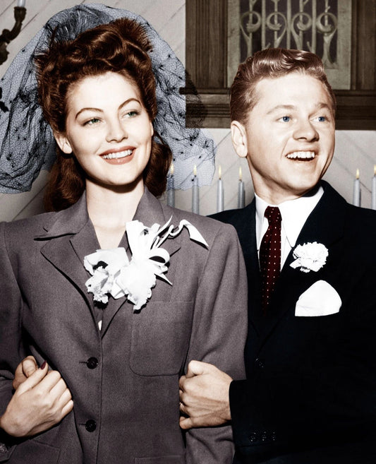 Ava Gardner & Husband Mickey Rooney 1942 Wedding Picture Magnet Print