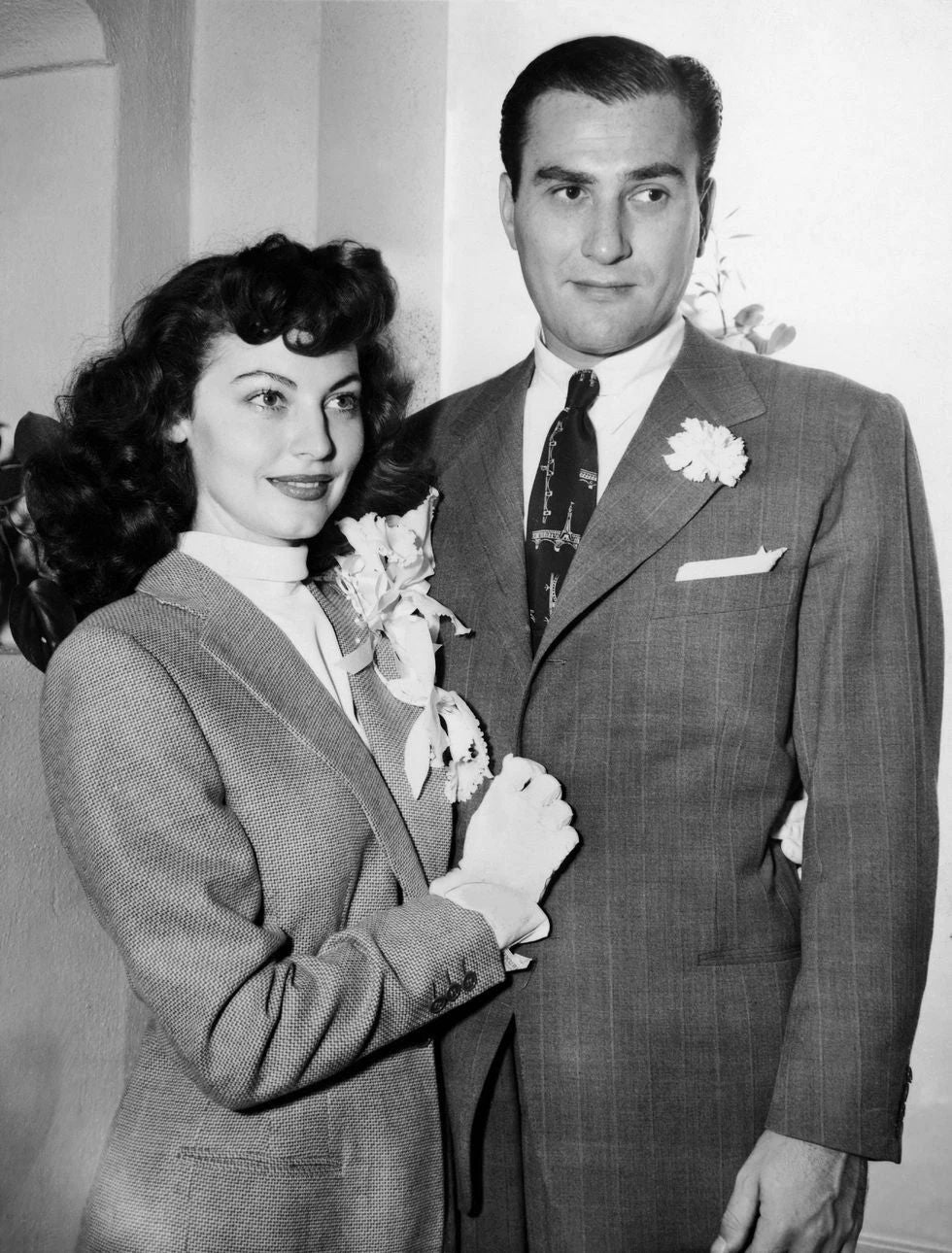 Ava Gardner & Second Husband Artie Shaw Publicity Picture Keychain Print