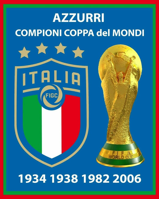 Azzuri Champion Keychain Soccer Picture 4 Time Champs Italy