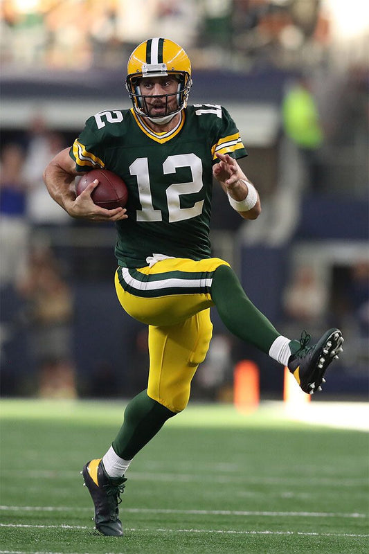 Aaron Rodgers Feet In The Air Green Bay Packers Jigsaw Puzzle