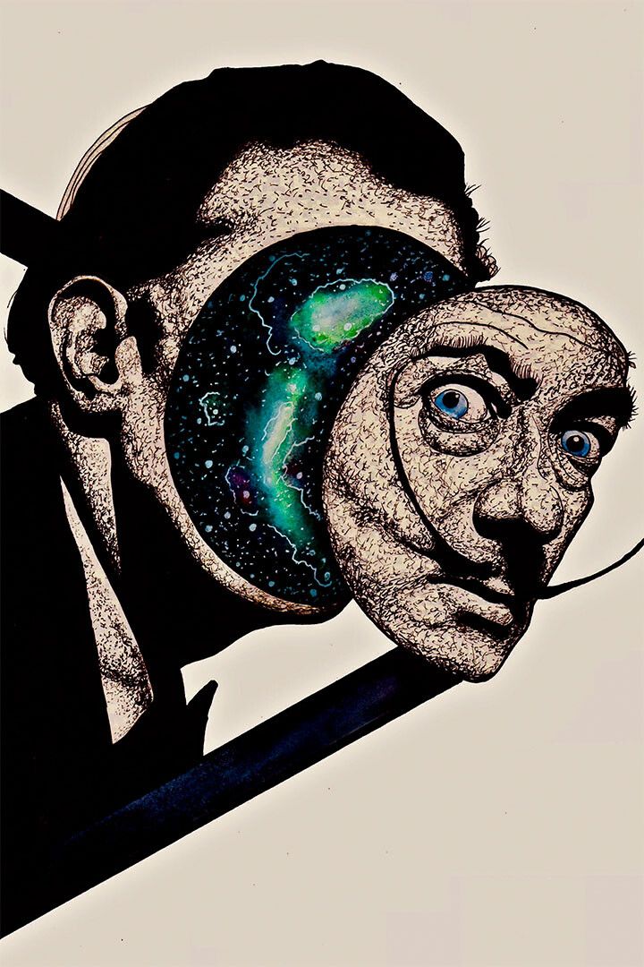 Abstract Salvador Dali Portrait Painting Print Wall Art Home Poster