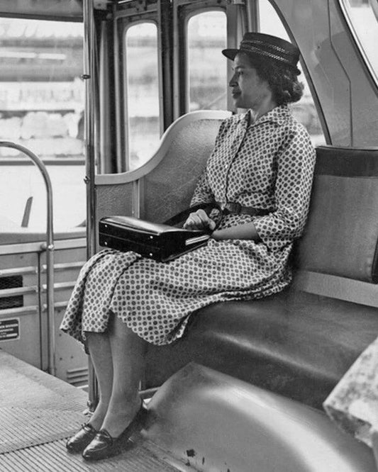 Activist Rosa Parks On The Bus Glossy Keychain Civil Rights Print