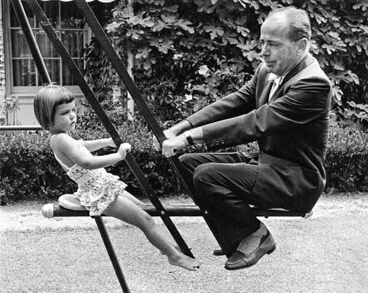 Actor Humphrey Bogart With Daughter 1955 Classic Hollywood Picture Keychain