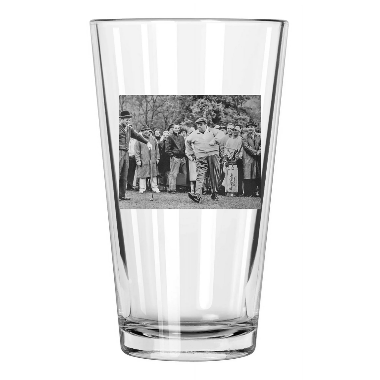 Actor Jackie Gleason And Arnold Palmer 'And Away We Go' Pint Beer Drinking Glass