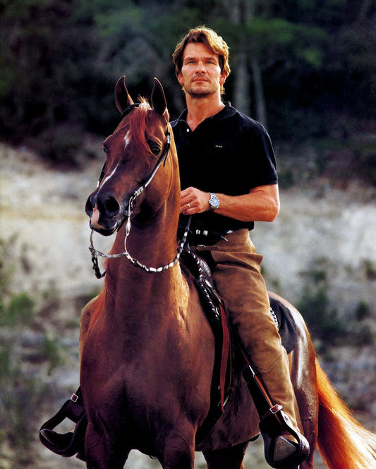 Actor Patrick Swayze Riding A Horse Publicity Picture Keychain Print