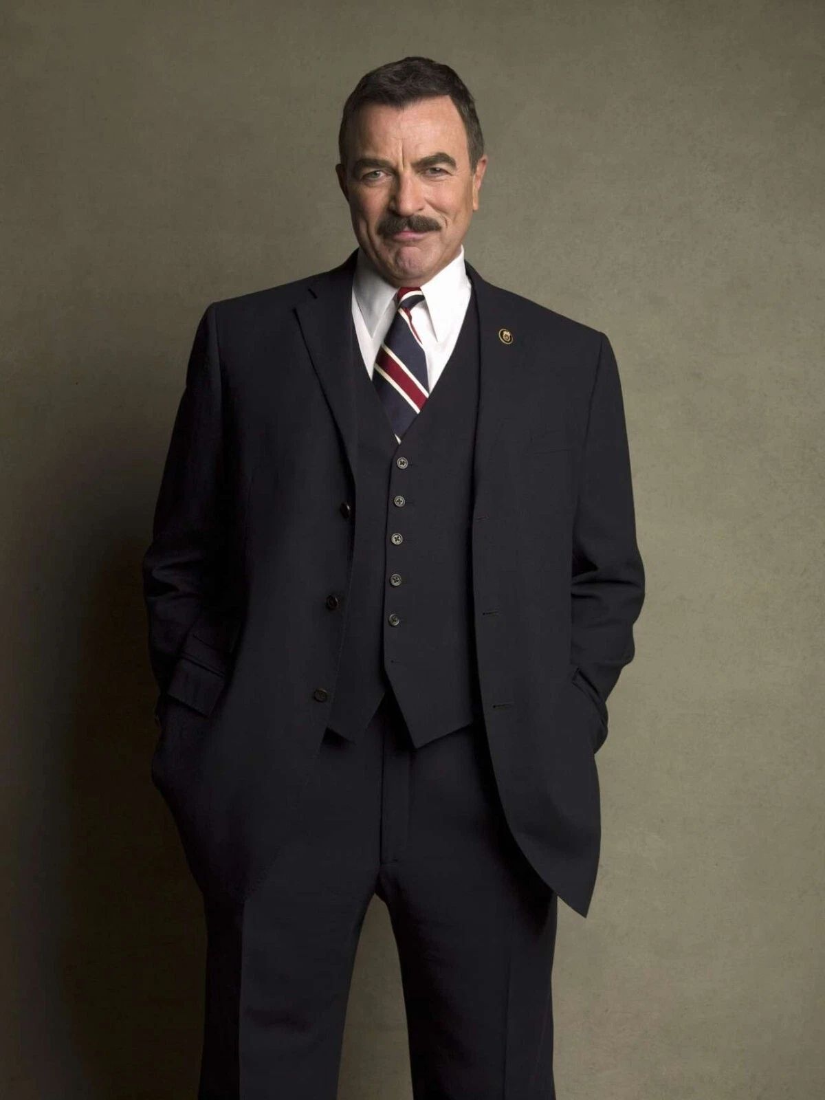 Actor Tom Selleck In Blue Bloods Tv Series Publicity Picture Keychain Keychain