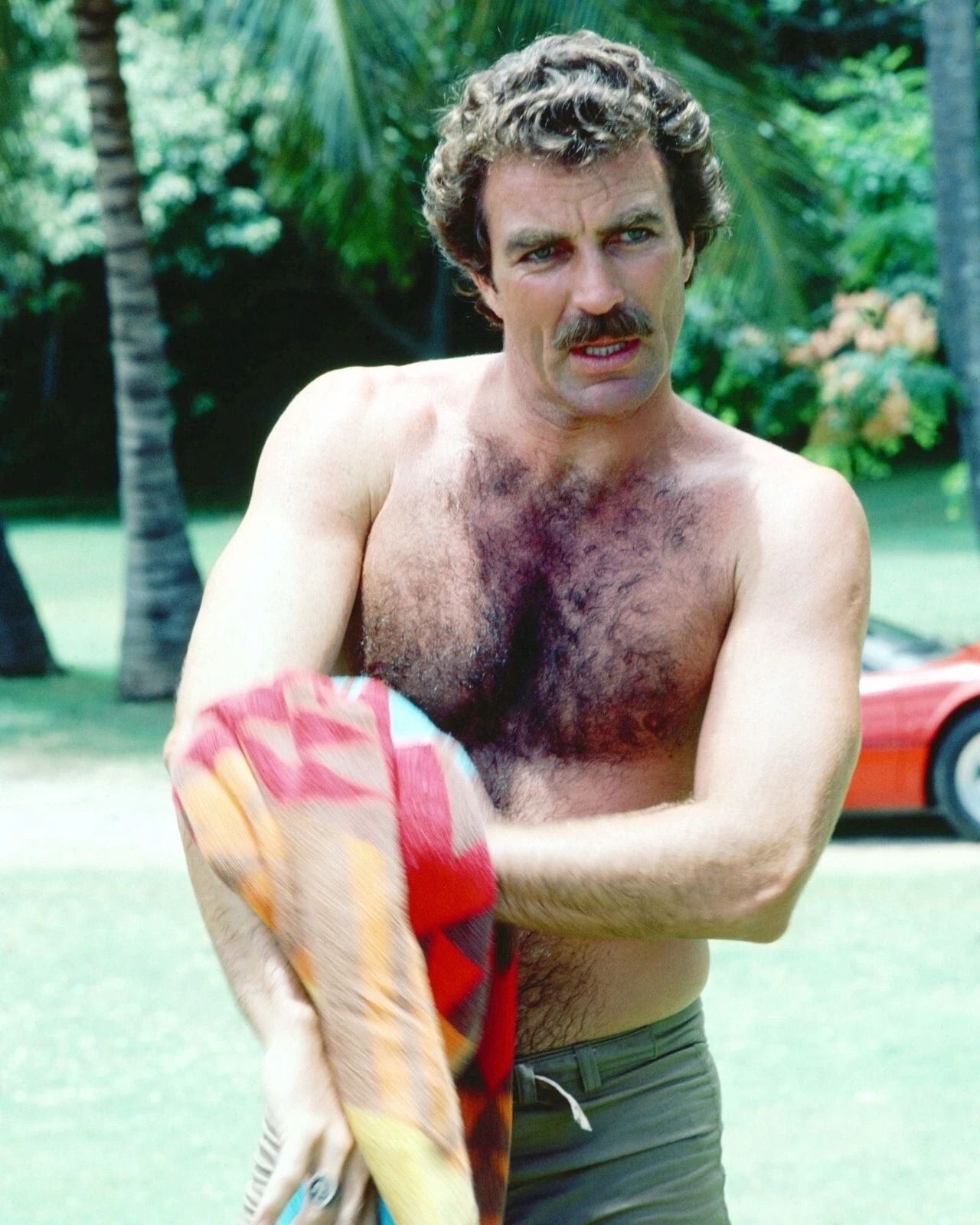 Actor Tom Selleck In Tv Series Magnum P.I. Publicity Picture Keychain Keychain