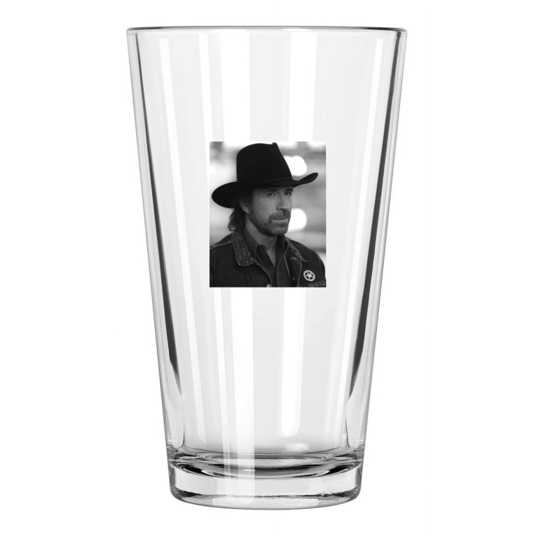 Actor Walker Texas Ranger Chuck Norris Photo Tv Show Pint Beer Drinking Glass