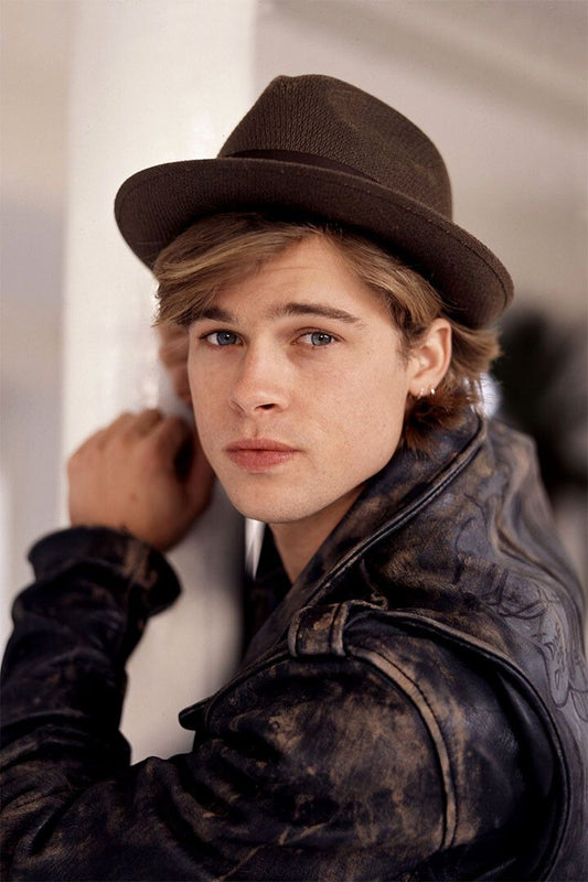 Actor Young Brad Pitt Hand On Chin Picture Jigsaw Puzzle