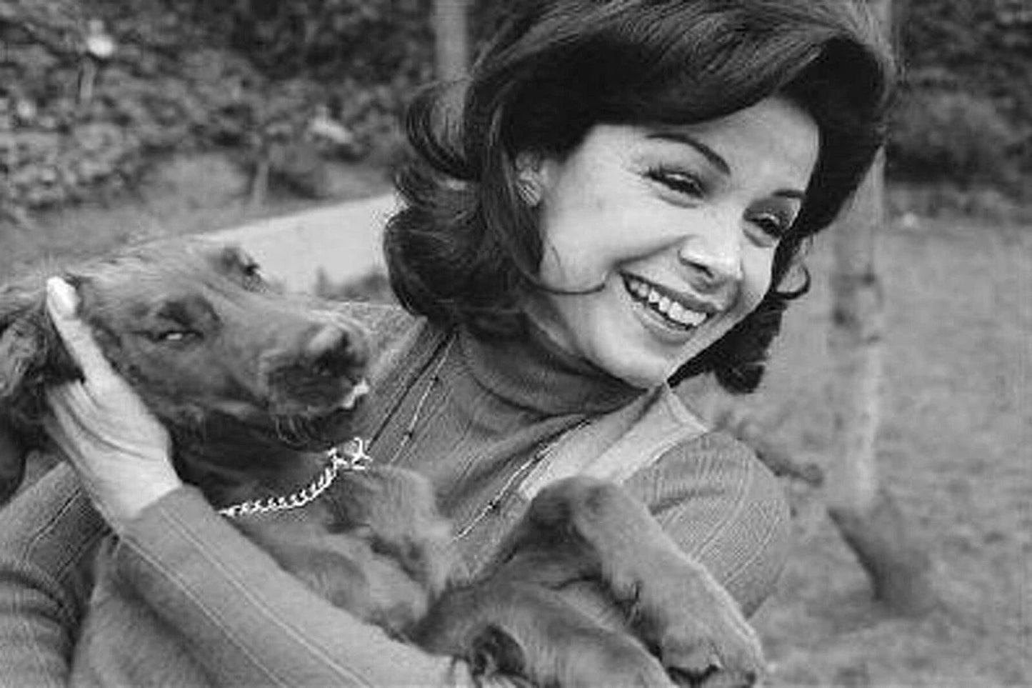 Actress Annette Funicello & Dog Publicity Picture Keychain Print