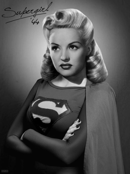 Actress Betty Grable Classic As Superwoman Picture Keychain Print