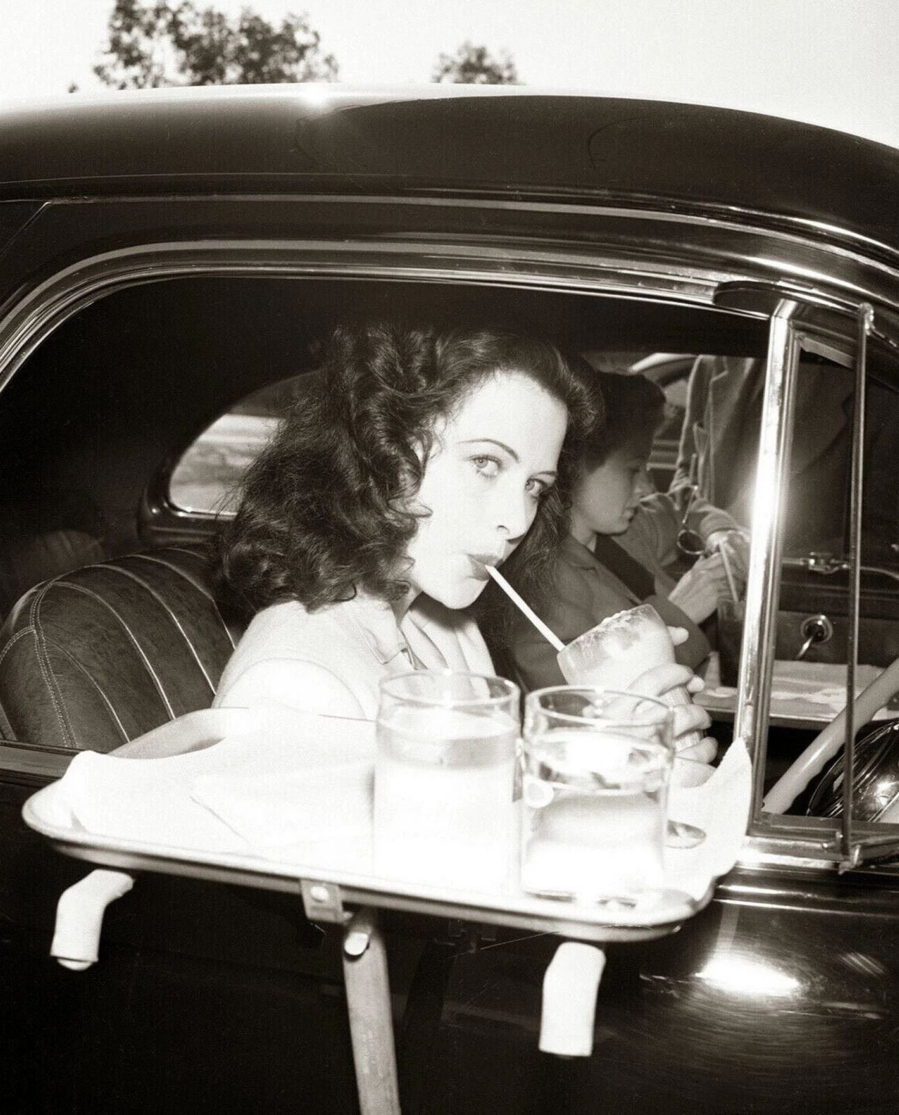 Actress Hedy Lamarr At The Drive In Classic Retro Picture Keychain