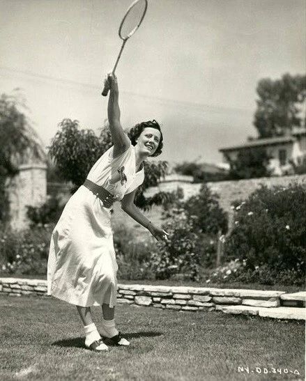 Actress Irene Dunne Playing Tennis Classic Picture Photo