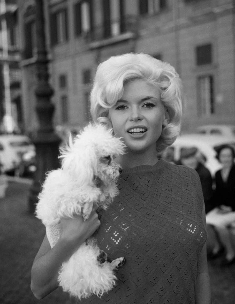 Actress Jayne Mansfield & Her Dog Publicity Picture Keychain Print