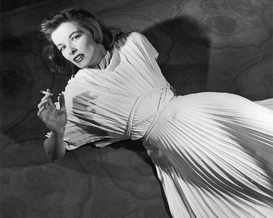 Actress Katharine Hepburn Smoking A Cigarette Glossy Magnet Celebrity Print