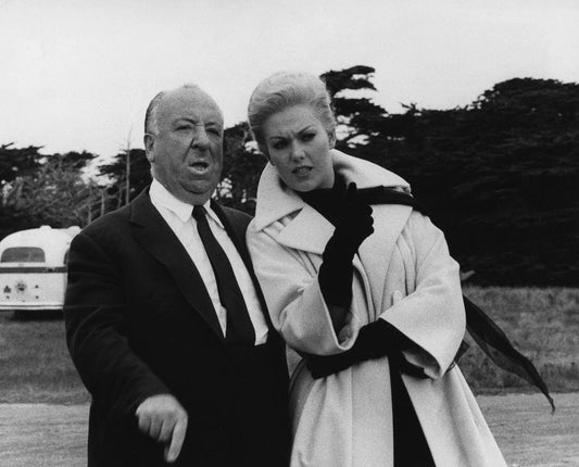 Actress Kim Novak Alfred Hitchcock On Set Movie Vertigo Publicity Keychain 5 X 7