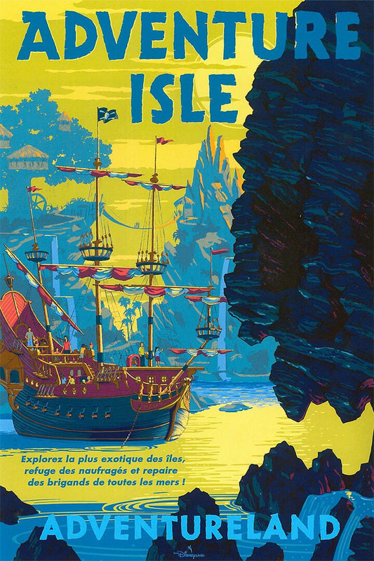 Adventure Isle Vintage Travel Print Painting Jigsaw Puzzle