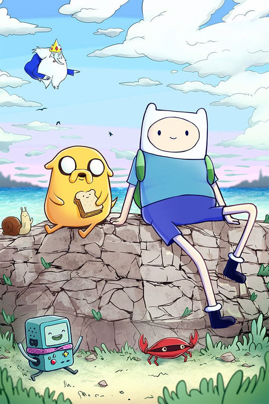 Adventure Time Finn Bmo Bubblegum Art Print Decor Jigsaw Puzzle
