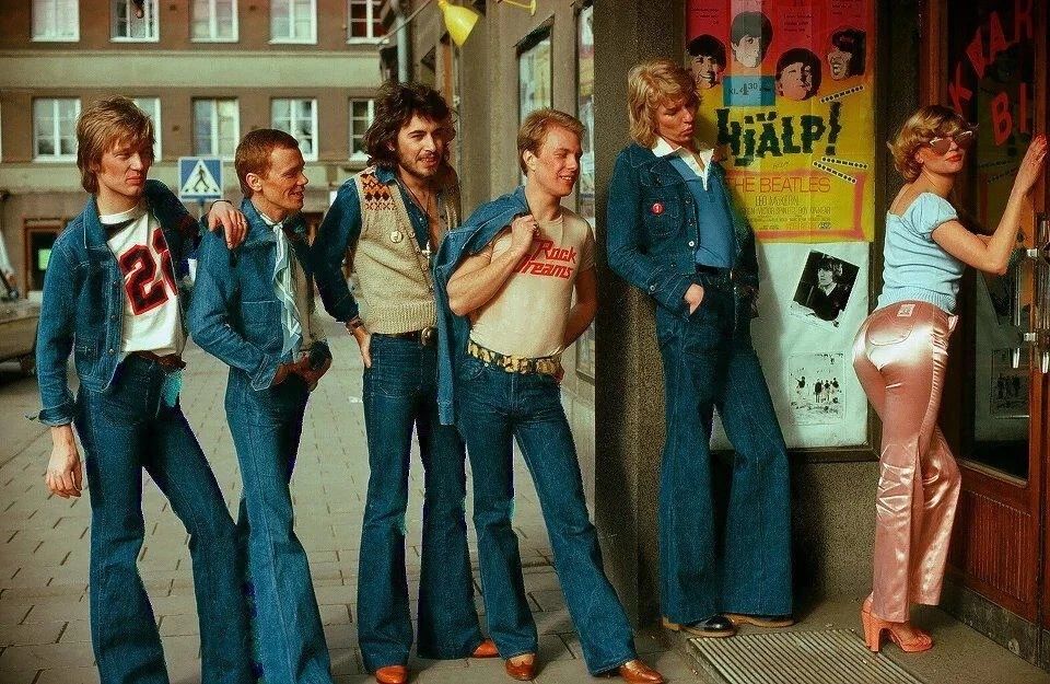 Advertisement For Jeans & Satin Slacks Sweden 1976 Picture Magnet Print