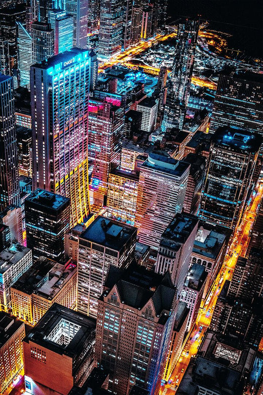 Aerial Jigsaw Puzzle Of Cityscape At Night Art Wall Decor Jigsaw Puzzle