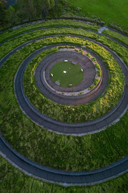 Aerial View Of Spiral Hedge Maze Bushes Painting Wall Home Decor Jigsaw Puzzle