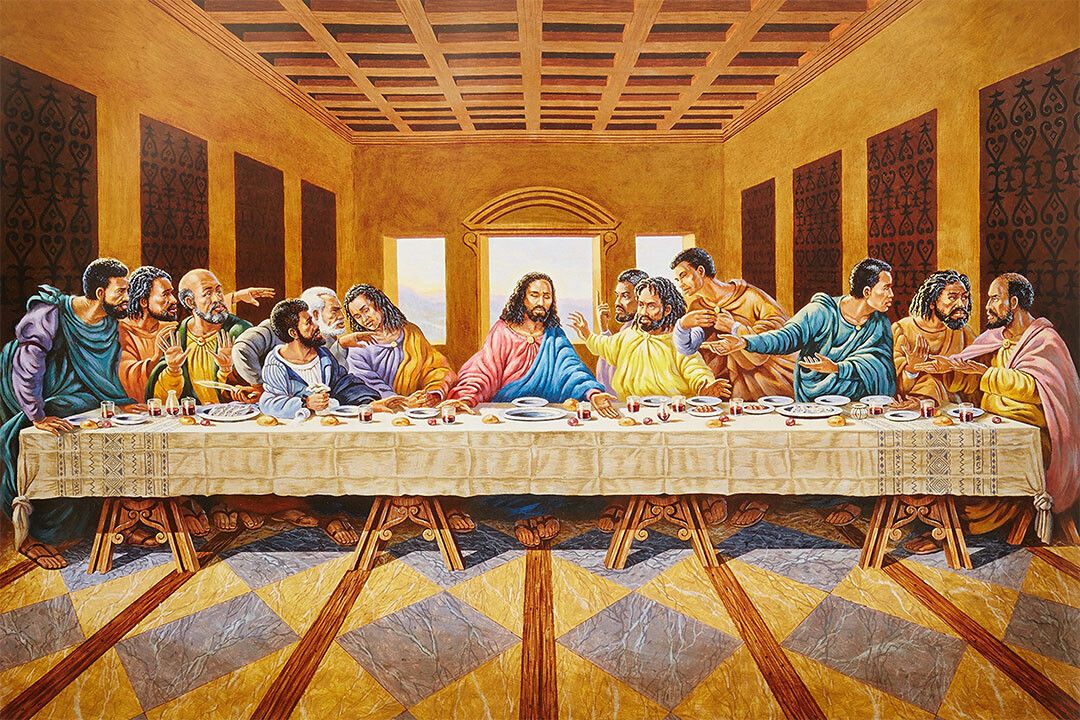 African American The Last Supper Oil Painting Wall Art Home Decor Poster