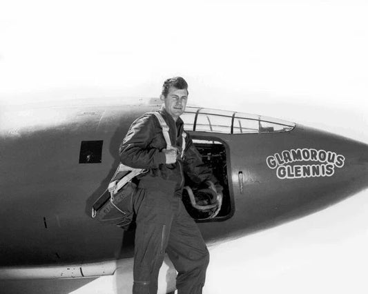 Air Force Pilot Chuck Yeager Glossy Magnet Bell X 1 Glamorous Glennis Print