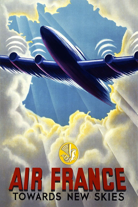 Air France Towards New Skies Vintage Airline Travel Jigsaw Puzzle