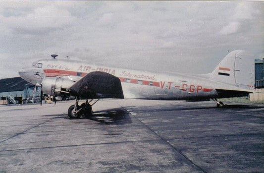 Air India Dc 3 At London Heathrow Airport In 1958 Picture Keychain