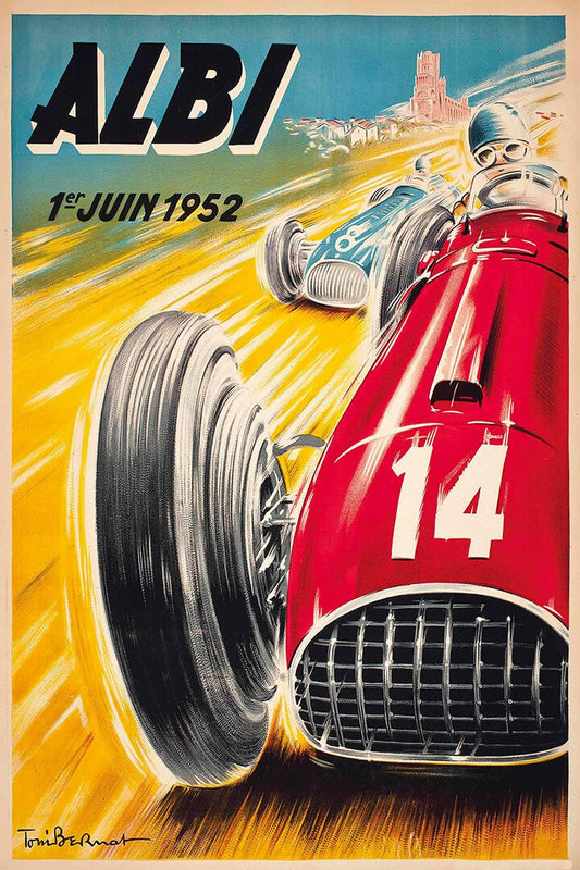 Albi Auto Race Vintage Style Racing Car Print Jigsaw Puzzle