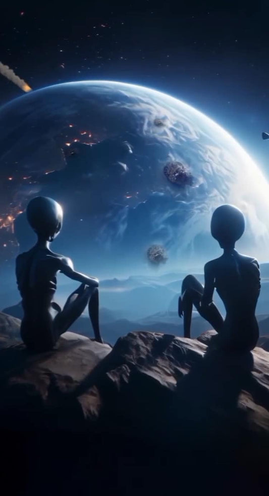 Alien Conversation Space View Print Poster