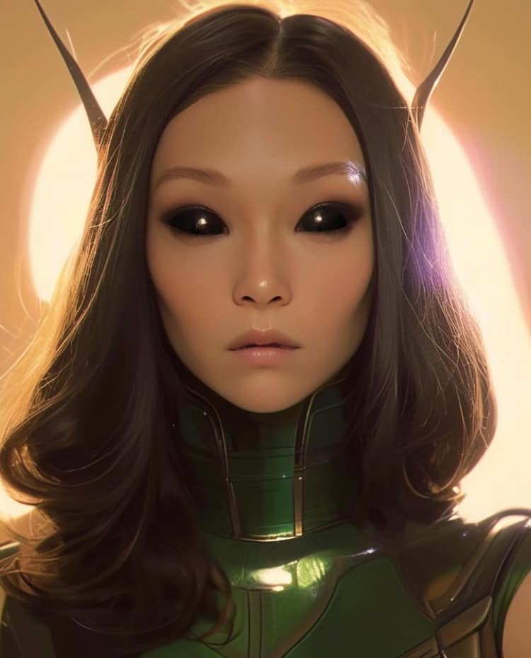 Alien Futuristic Portrait Print Poster