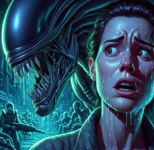 Alien Horror Scene Print Poster