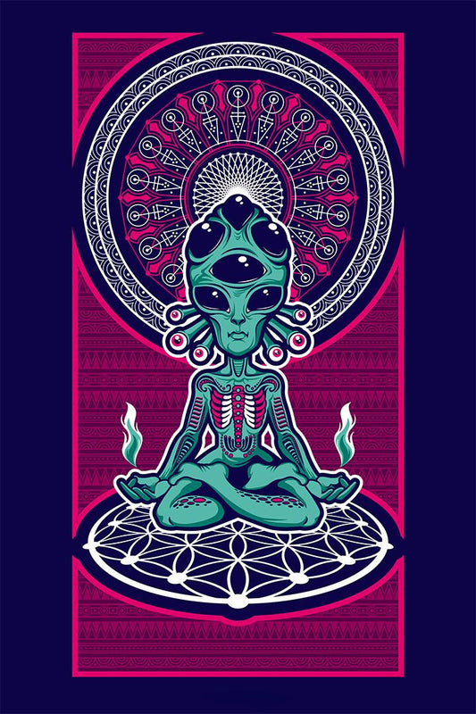 Alien Black Light Colorful Pattern Painting Print Jigsaw Puzzle