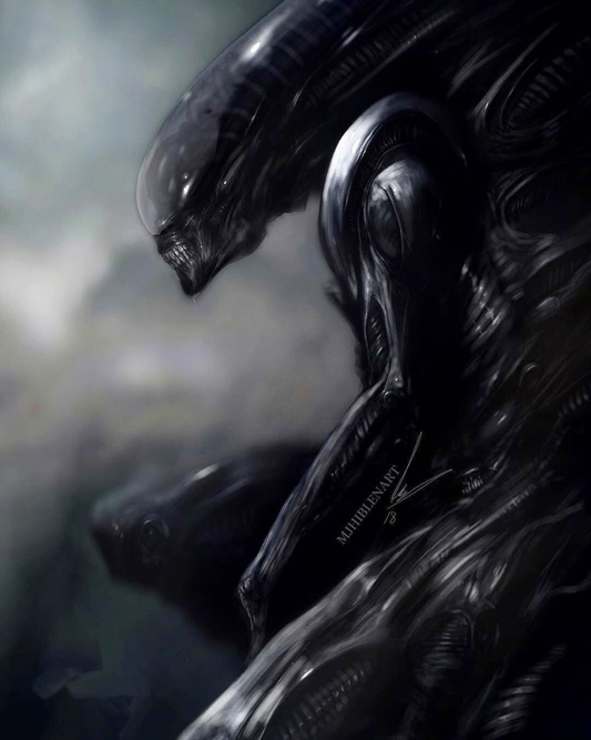 Alien Lurking Atmospheric Design 2098 Print Poster