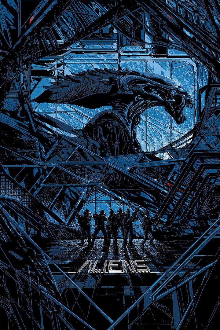 Aliens Xenomorph Queen Dusk 1986 Movie Decor Wall Art Wall Print Poster
