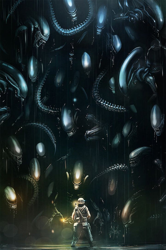 Aliens Xenomorph In The Shadows Decor Wall Art Jigsaw Puzzle