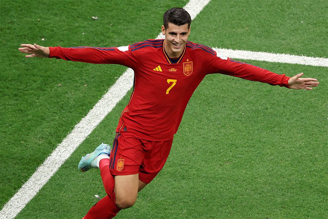 Alvaro Morata Goal Celebration Spain Fans World Cup Wall Art Poster