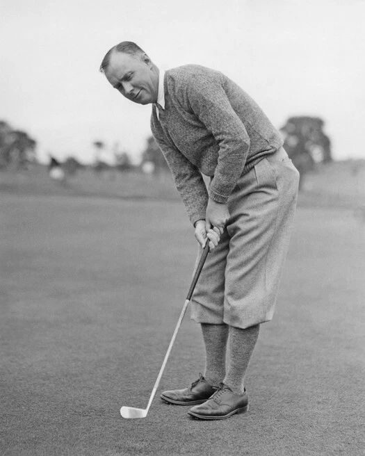 Amateur Golfer Chick Evans Glossy Keychain PGA Putting Print