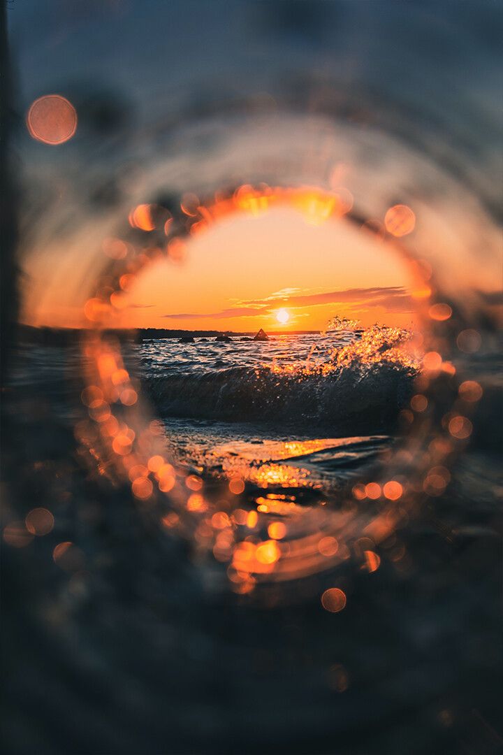 Amazing Scenery Of Waving Sea During Sundown Art Wall Decor Poster