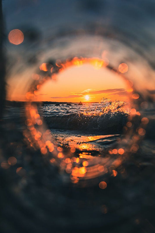 Amazing Scenery Of Waving Sea During Sundown Art Wall Decor Jigsaw Puzzle